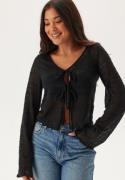 BUBBLEROOM Tie Cardigan Black L