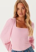 BUBBLEROOM Square Neck Balloon Sleeve Top Light pink XL