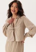 BUBBLEROOM Structured Tie Blouse Nougat XS