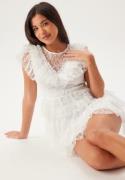 Bubbleroom Occasion Lace Frill Short Dress White L