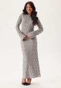 BUBBLEROOM Structure Long Sleeve Midi Dress Light grey L