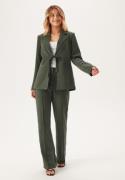 BUBBLEROOM Flared Structured Suit Trousers Dark green 34