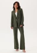 BUBBLEROOM Flared Structured Suit Trousers Dark green 44