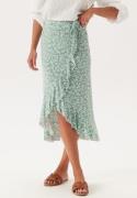 Happy Holly Selima Frill Wrap Skirt Green/Floral 36/38