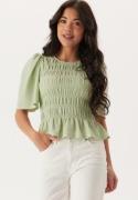 Happy Holly Butterfly Sleeve Smock Top Dusty green 36/38