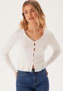 BUBBLEROOM Pointelle Cardigan Top White XS