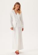 BUBBLEROOM Linen Blend Maxi Skirt Offwhite 46