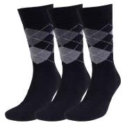 Amanda Christensen Strømper 3P True Ankle Argyle Sock Svart/Grå Str 47...