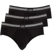 Jockey 3P Cotton Stretch Brief Svart bomull Small Herre