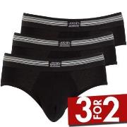 Jockey 3P Cotton Stretch Brief Svart bomull X-Large Herre