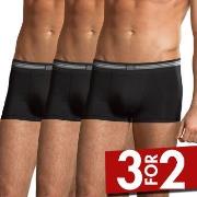 Jockey 3P Cotton Stretch Short Trunk Svart bomull Large Herre