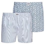 Jockey 2P Woven Boxer Shorts Blå/Hvit bomull X-Large Herre