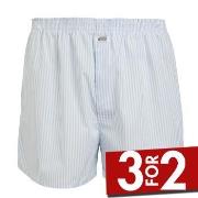 Jockey Woven Poplin Boxer Shorts Hvit m Rand bomull Small Herre