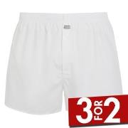 Jockey Woven Poplin Boxer Shorts Hvit bomull Small Herre