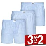 Jockey 3P Woven Soft Poplin Boxer Shorts Lysblå bomull Small Herre