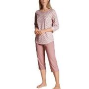 Calida Lovely Nights Crop Pyjama Rosa Mønster bomull X-Small Dame