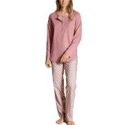 Calida Lovely Nights Pyjama Button Tab Rosa Mønster bomull X-Large Dam...