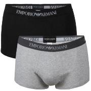 Armani Pure Cotton Trunk 2P Grå/Svart bomull Large Herre