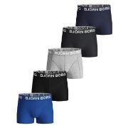 Björn Borg 5P Cotton Stretch Shorts For Boys Blå/Grå bomull 158-164