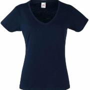 Fruit of the Loom Lady Fit Valueweight V-neck T Mørkblå bomull Large D...