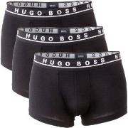 BOSS 3P Cotton Stretch Trunks Svart bomull Medium Herre