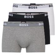 BOSS 3P Cotton Stretch Trunks Hvit/Svart bomull Large Herre