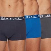 BOSS 3P Cotton Stretch Trunks Grå/Blå bomull Small Herre