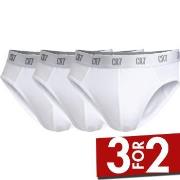 CR7 Cristiano Ronaldo 3P Basic Brief Hvit bomull Large Herre