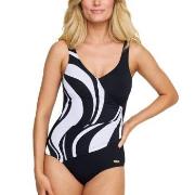 Damella Julia Basic Swimsuit Svart/Hvit 42 Dame