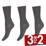 Decoy Strømper 3P Thin Comfort Top Socks Grå Strl 37/41 Dame