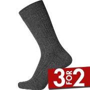 Egtved Strømper Wool Broadrib Sock Mørkgrå  ull Str 40/43