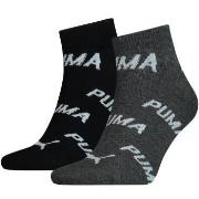 Puma Strømper 2P BWT Quarter Sock Svart/Grå Str 35/38