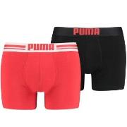 Puma 2P Everyday Placed Logo Boxer Svart/Rød bomull X-Large Herre