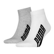 Puma Strømper 2P Lifestyle Quarter Sock Hvit/Grå Str 43/46