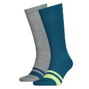 Puma Strømper 2P Logo Sock Petrol Str 43/46 Herre