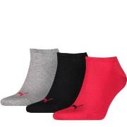 Puma Strømper 3P Sneaker Socks Rød/Grå Str 39/42