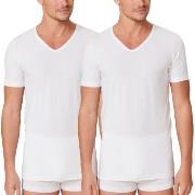 Schiesser 2P 95-5 Organic Cotton V-Neck Hvit økologisk bomull Large He...