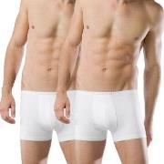 Schiesser 2P Essentials Boxer Briefs Hvit bomull Medium Herre