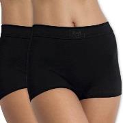 Sloggi Truser 2P Double Comfort Shorts Svart bomull 44 Dame