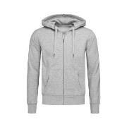 Stedman Active Hooded Sweatjacket For Men Gråmelerad Small Herre