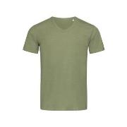 Stedman Ben V-neck For Men Militærgrønn ringspunnet bomull Large Herre