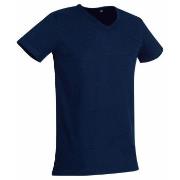 Stedman Ben V-neck For Men Marine ringspunnet bomull Small Herre