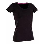 Stedman Claire V-neck Svart ringspunnet bomull X-Large Dame