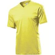 Stedman Classic V-Neck Men T-shirt Gul bomull Large Herre