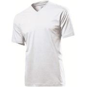 Stedman Classic V-Neck Men T-shirt Hvit bomull Large Herre