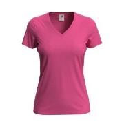 Stedman Classic V-Neck Women T-shirt Rosa bomull X-Large Dame