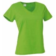 Stedman Classic V-Neck Women T-shirt Lysegrønn bomull Small Dame