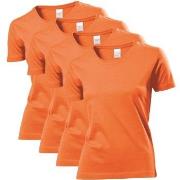 Stedman 4P Classic Women T-shirt Oransje bomull X-Large Dame