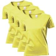 Stedman 4P Classic Women T-shirt Gul bomull Medium Dame