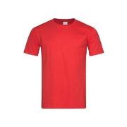 Stedman Classic-T Fitted For Men Rød bomull Large Herre